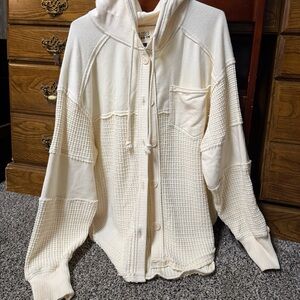 American Eagle Outfitters Cream Hooded hoodie